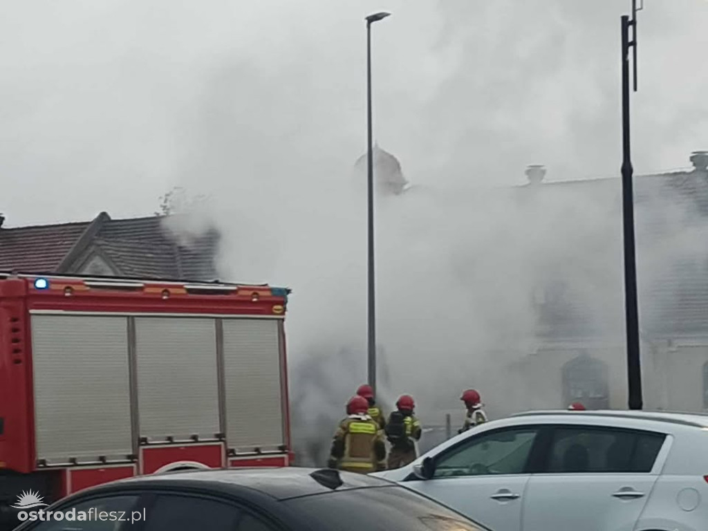 Pożar autobusu przy ul. Sobieskiego w Ostródzie