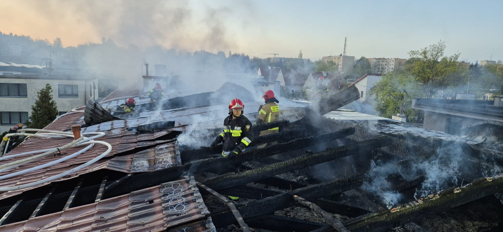 Pożar sklepu spożywczego w Olsztynie