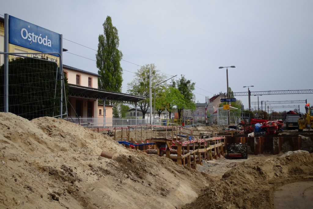 Stacja Ostróda. Pierwsze prace przy budowie tunelu