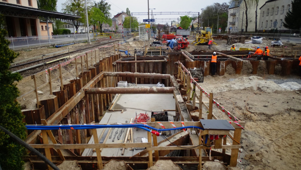 Stacja Ostróda. Pierwsze prace przy budowie tunelu