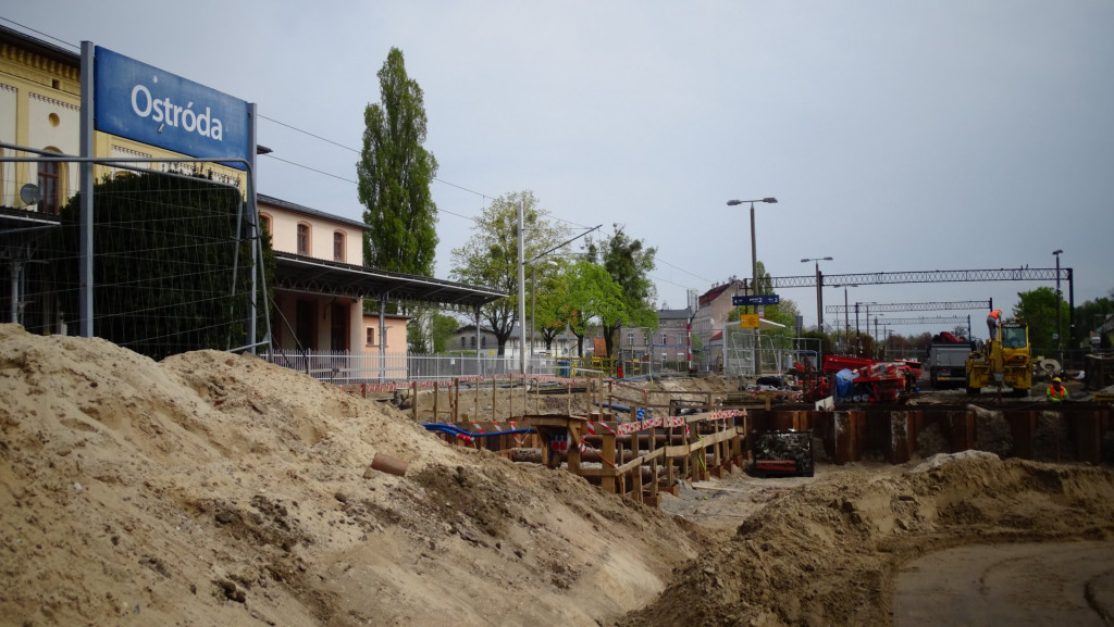 Stacja Ostróda. Pierwsze prace przy budowie tunelu