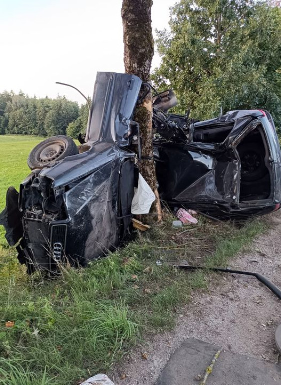 Mężczyzna zginął w wypadku po uderzeniu w drzewo