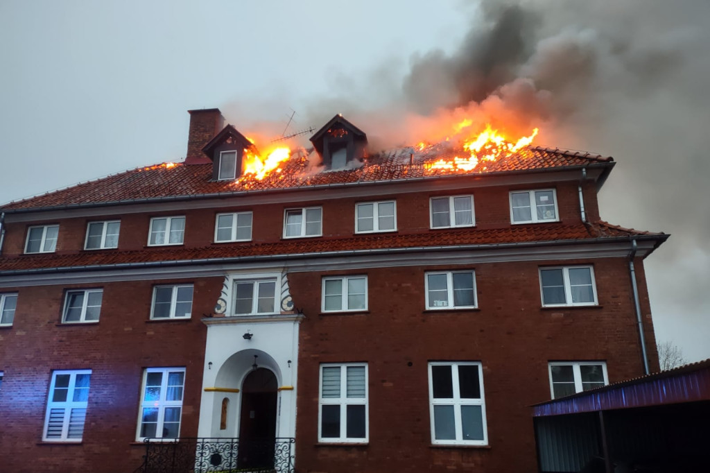 Pożar w klasztorze redemptorystów w Braniewie FOTO