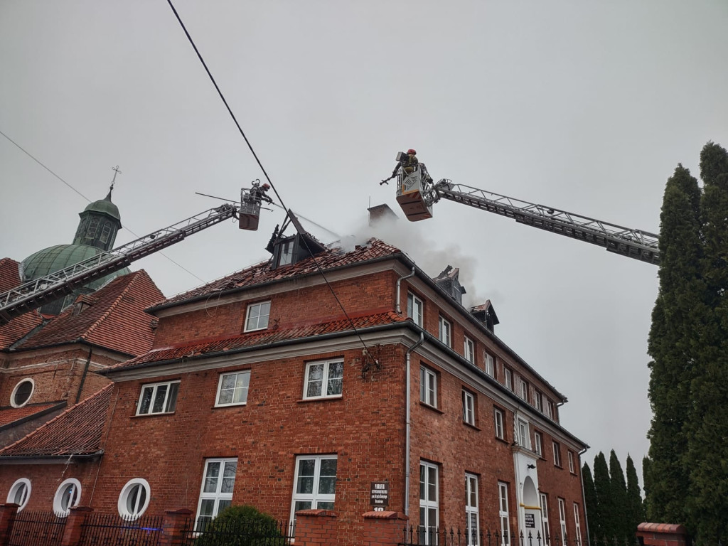 Pożar w klasztorze redemptorystów w Braniewie FOTO