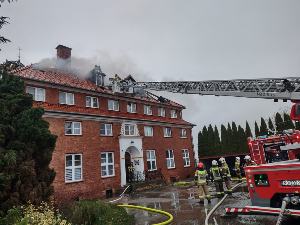 Pożar w klasztorze redemptorystów w Braniewie FOTO