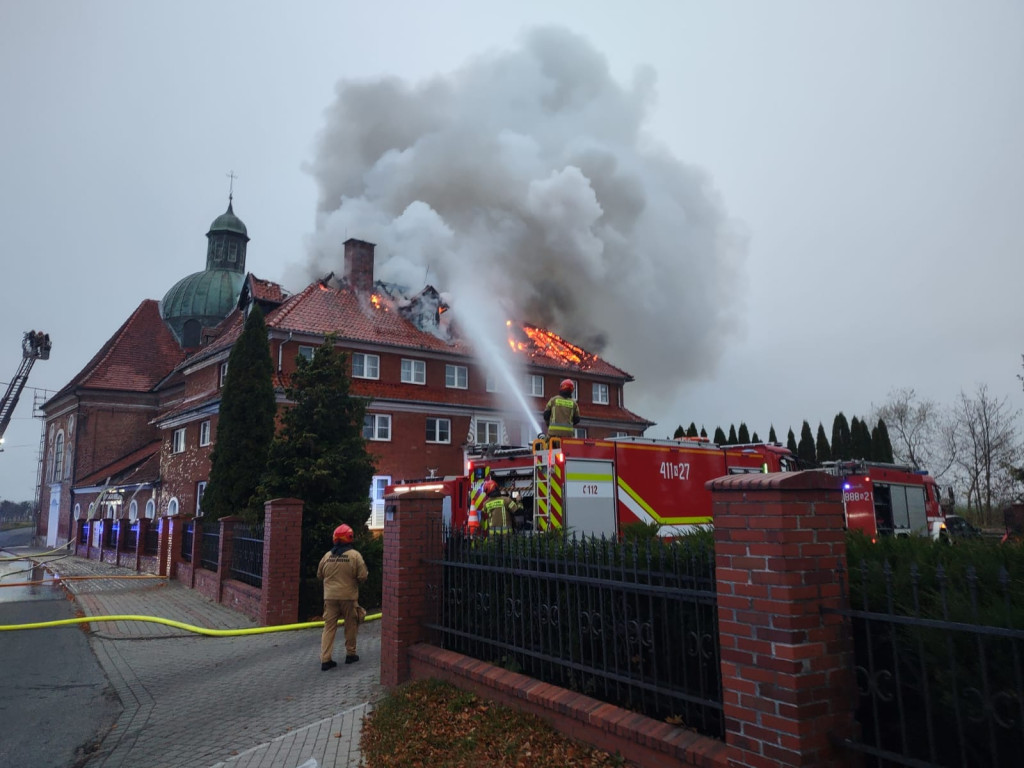 Pożar w klasztorze redemptorystów w Braniewie FOTO