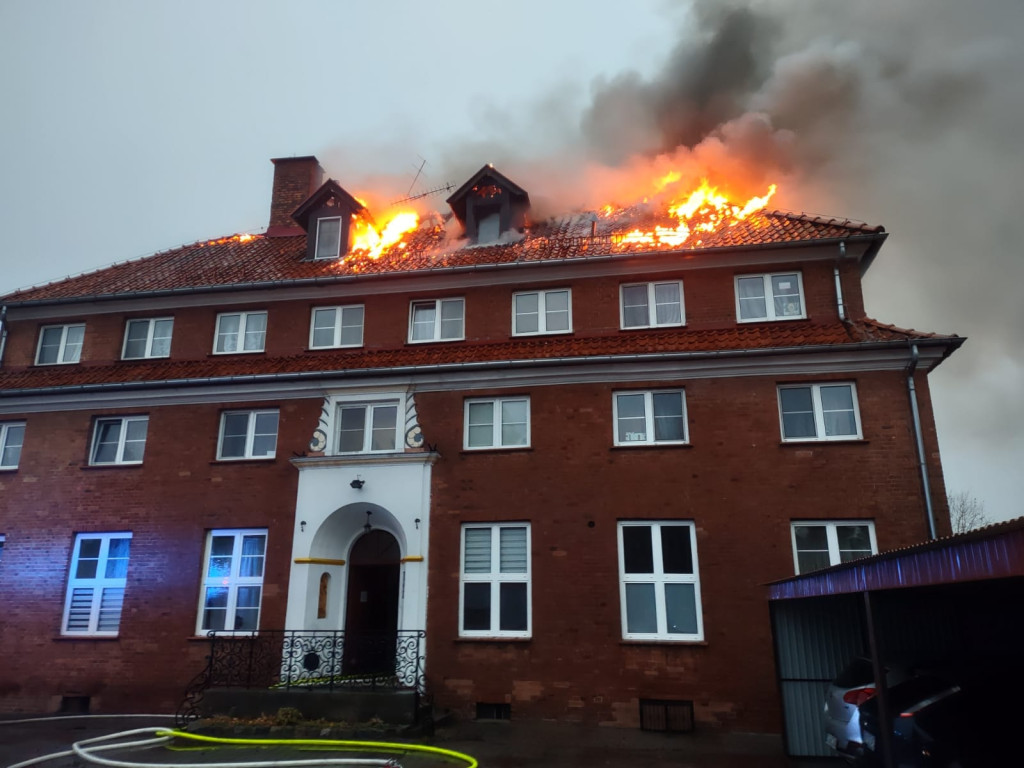 Pożar w klasztorze redemptorystów w Braniewie FOTO