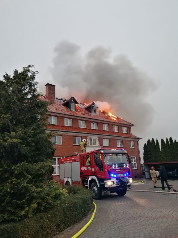 Pożar w klasztorze redemptorystów w Braniewie FOTO