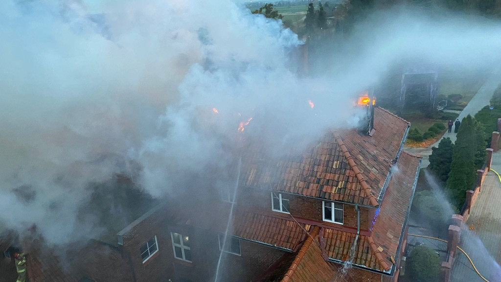 Pożar w klasztorze redemptorystów w Braniewie FOTO