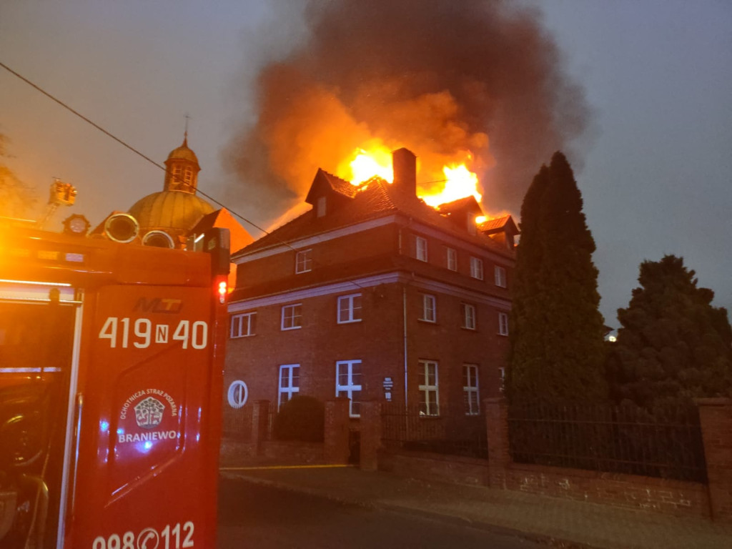 Pożar w klasztorze redemptorystów w Braniewie FOTO