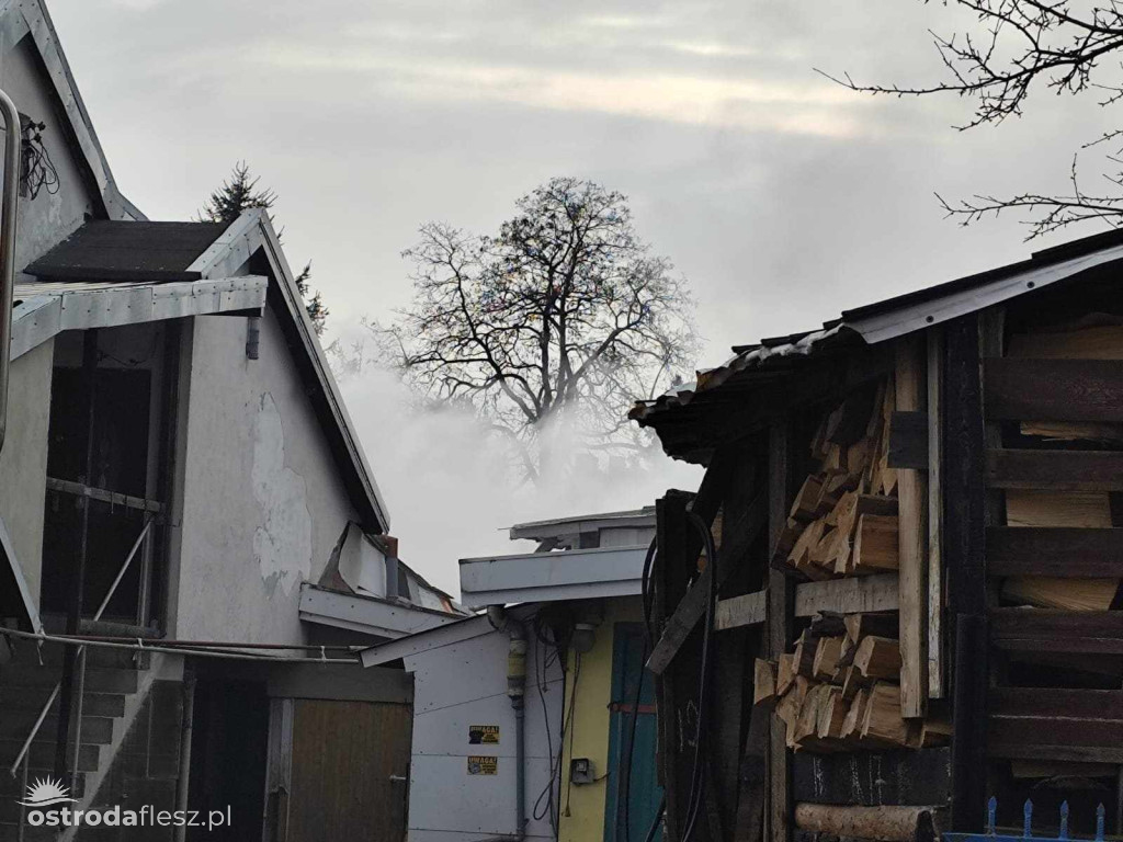 Pożar budynku gospodarczego w Szyldaku