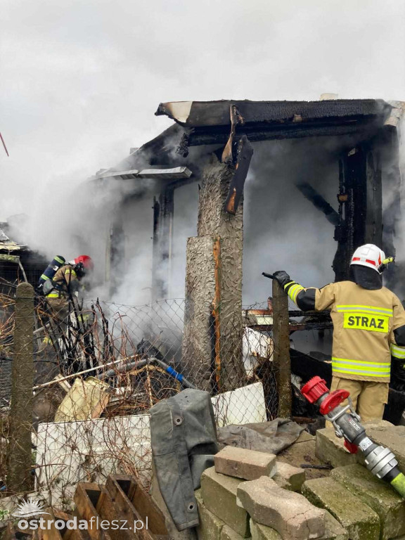 Pożar budynku gospodarczego w Szyldaku