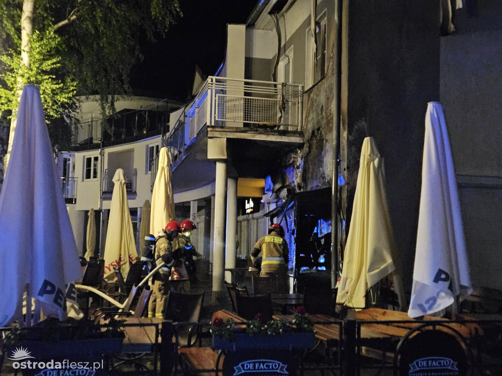 Nocny pożar restauracji nad Jeziorem Drwęckim
