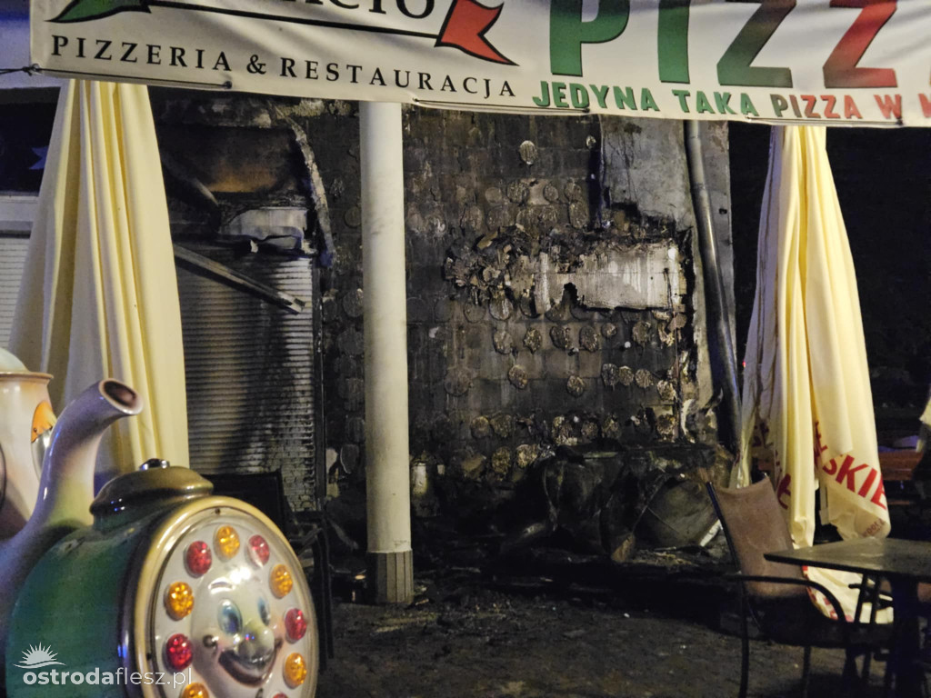 Nocny pożar restauracji nad Jeziorem Drwęckim