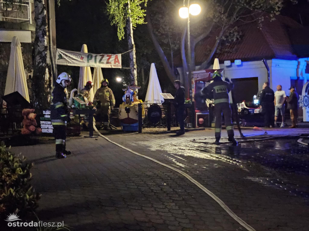 Nocny pożar restauracji nad Jeziorem Drwęckim