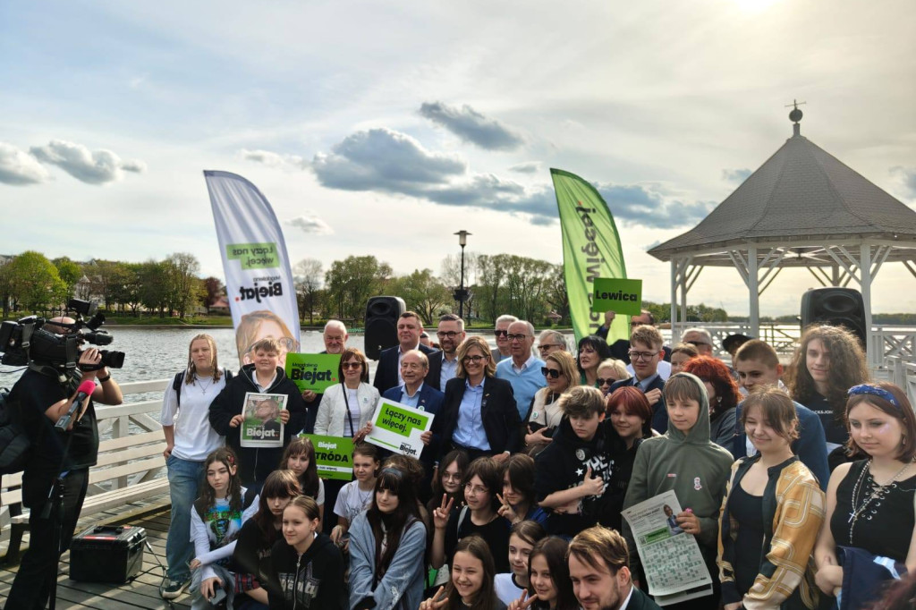 Startująca w wyborach Magdalena Biejat w Ostródzie