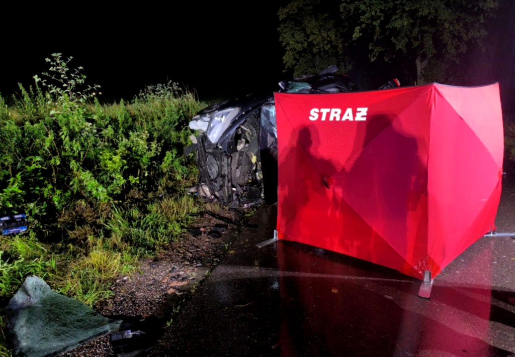2 osoby zginęły po uderzeniu citroena w drzewo