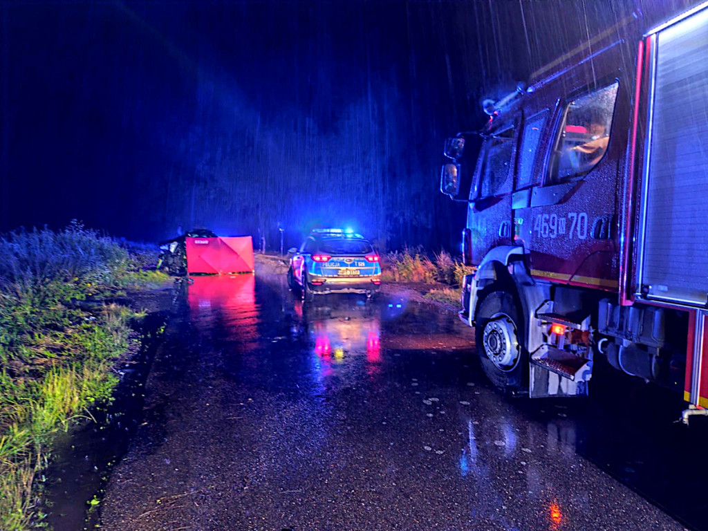 2 osoby zginęły po uderzeniu citroena w drzewo