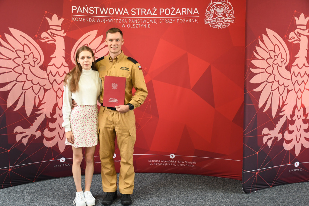 Arkadiusz Muszyński ślubował w PSP w Olsztynie