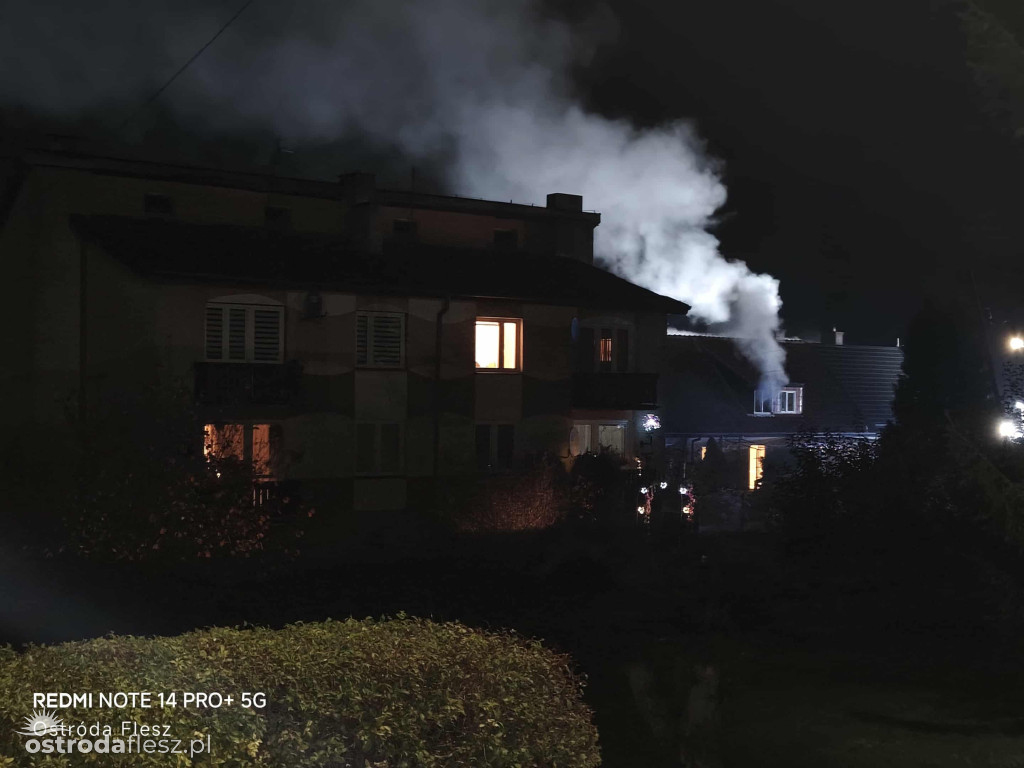 Pożar w budynku mieszkalnym w Kraplewie