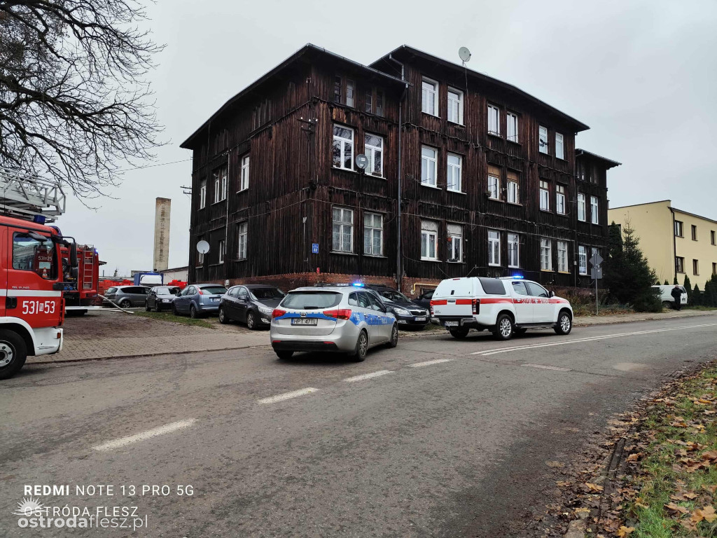 Pożar na ul. Garnizonowej w Ostródzie. Ewakuowano mieszkańców