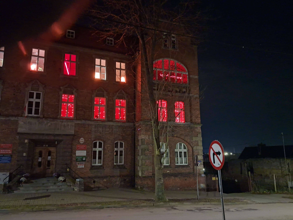 Czerwone budynki MOPS Ostróda