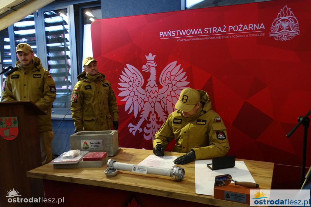 Wmurowano akt erekcyjny na budowie siedziby KP PSP