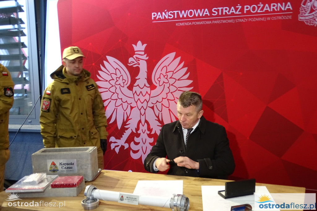 Wmurowano akt erekcyjny na budowie siedziby KP PSP