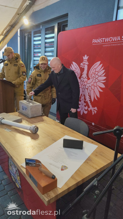 Wmurowano akt erekcyjny na budowie siedziby KP PSP