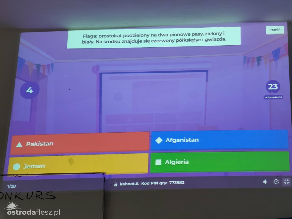Konkurs z wiedzy o flagach świata w ekonomiku