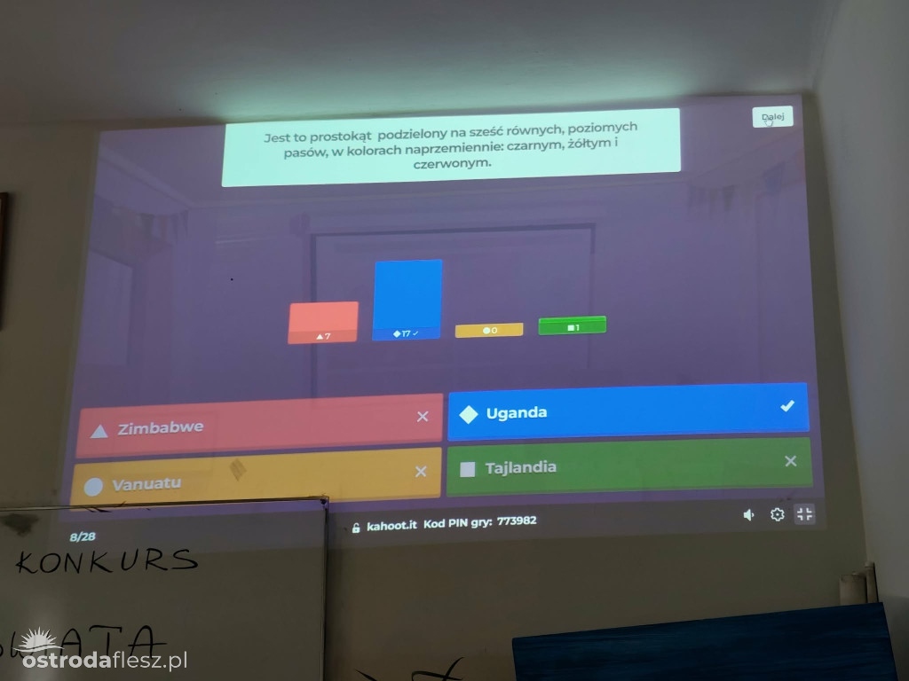 Konkurs z wiedzy o flagach świata w ekonomiku