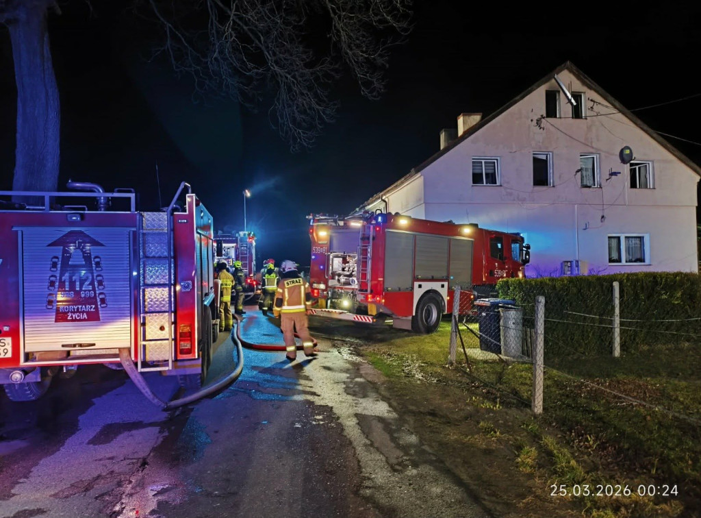 Mostkowo: Nocny pożar domu wielorodzinnego
