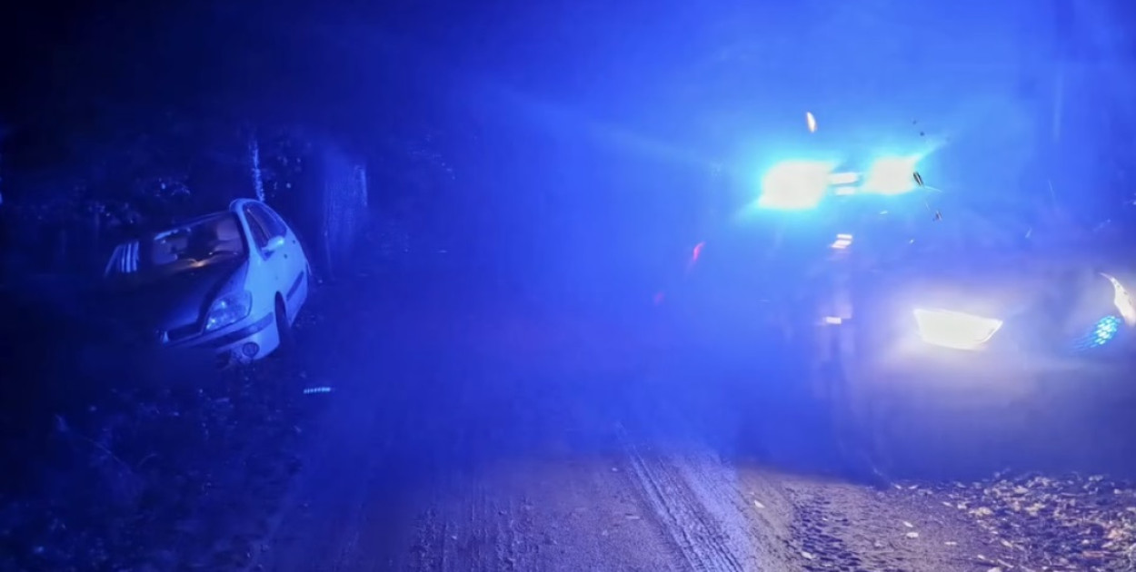 Gm. Miłakowo: Nie zatrzymał się do kontroli, wjechał do rowu i pieszo...