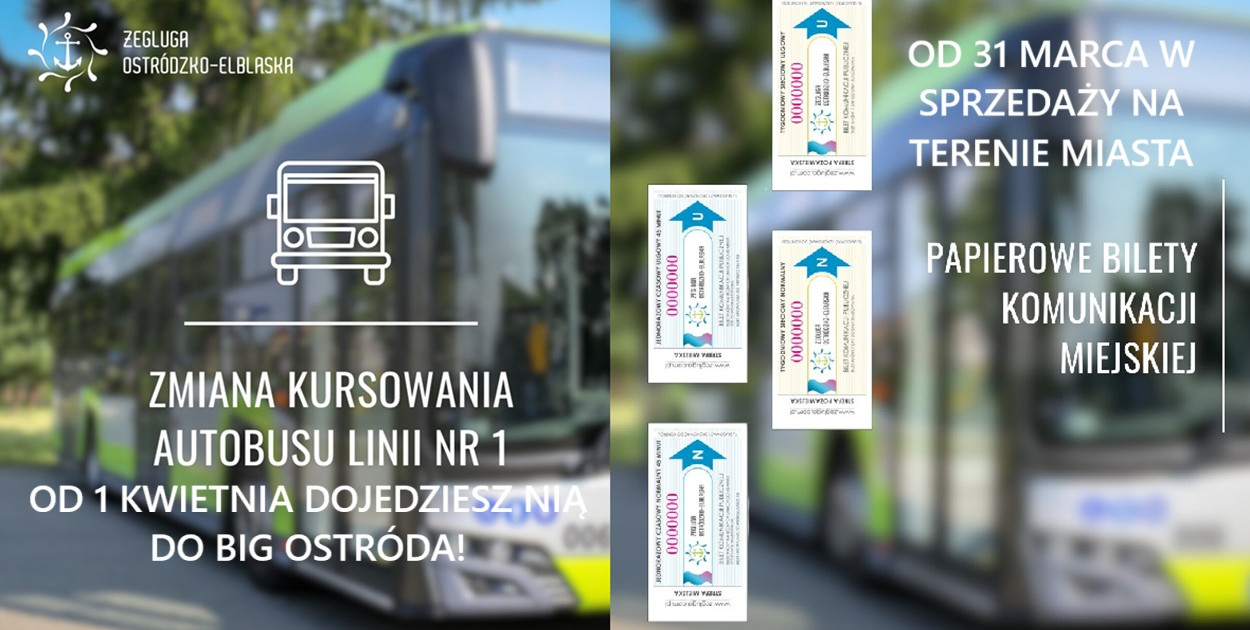 Od 1 kwietnia linią nr 1 dojedziesz do BIG Ostróda. Sprawdź rozkład jazdy!