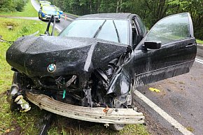 Pijany kierowca BMW wypadł z drogi na DK16!-12656