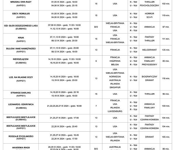 Terminarz kina w Morągu wrzesień 2024-93361