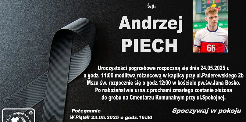 Odszedł Andrzej Piech - młody piłkarz ręczny z Ostródy - 100023