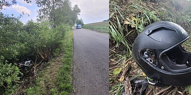 Motocyklista wypadł z drogi i wpadł do rowu w Bartężku w Gm. Morąg-100434