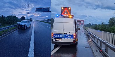 Kierująca skodą uderzyła w bariery w pobliżu Mostu Niepodległości w Ostródzie!-100461