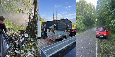 Druhowie OSP, nadleśnictwo i mieszkańcy Starych Jabłonek sprzątali las-100510