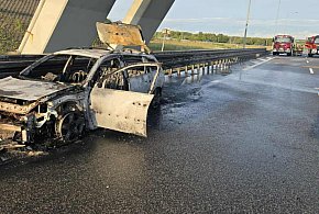 Płonął samochód na krajowej siódemce w okolicy Liksajn w gm. Miłomłyn-100939