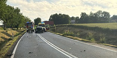 Czołowe zderzenie dwóch fordów - osobowego i busa na DK 15 w Lipowie!-100930