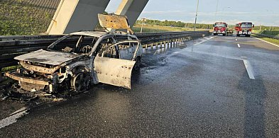 Płonął samochód na krajowej siódemce w okolicy Liksajn w gm. Miłomłyn-100939