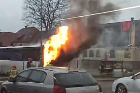 Pożar autobusu przy ul. Sobieskiego w Ostródzie-12788