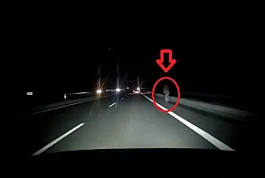 Jechał rowerem ekspresową siódemką. Było całkiem ciemno...-106642