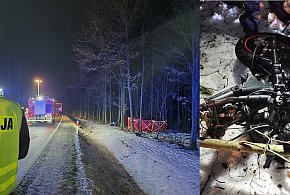 Pow. iławski: Motocyklista uderzył w drzewo - zginął na miejscu
