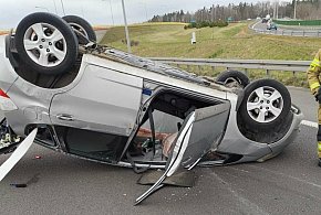 Dachowanie na trasie S7 w rejonie węzła Rychnowo