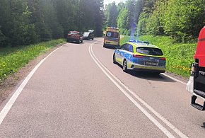 Pieszkowo: Zderzenie samochodu z motocyklem. Motocyklista trafił do szpitala