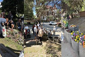 Ostróda: Miasto rozdawało kwiaty z rabat mieszkańcom, chętnych nie zabrakło