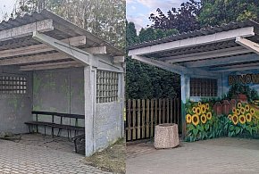 Pięknie! Przystanek w Bynowie w gm. Miłomłyn przeszedł niezwykłą metamorfozę!